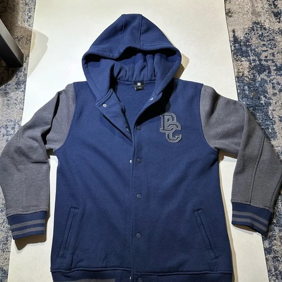 DC Navy and Charcoal Hooded Jacket - Picture 2 of 6